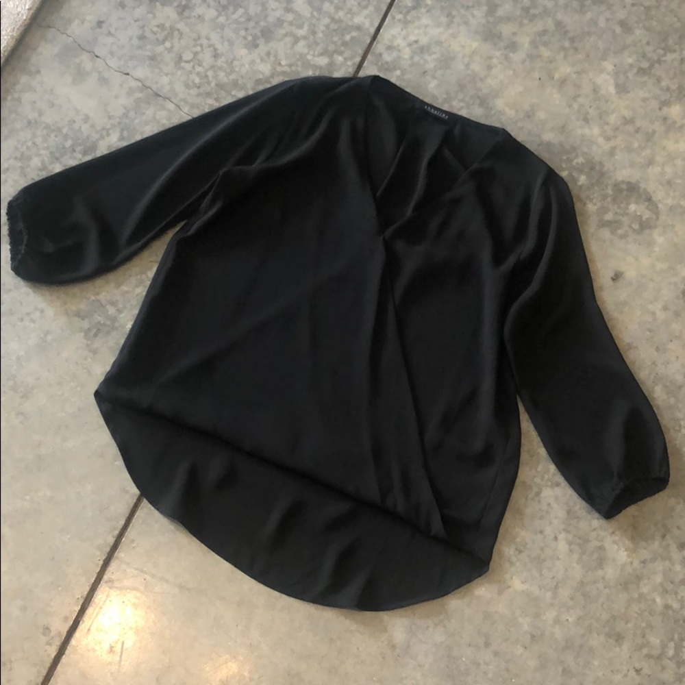 Abbeline Black Wrap Blouse